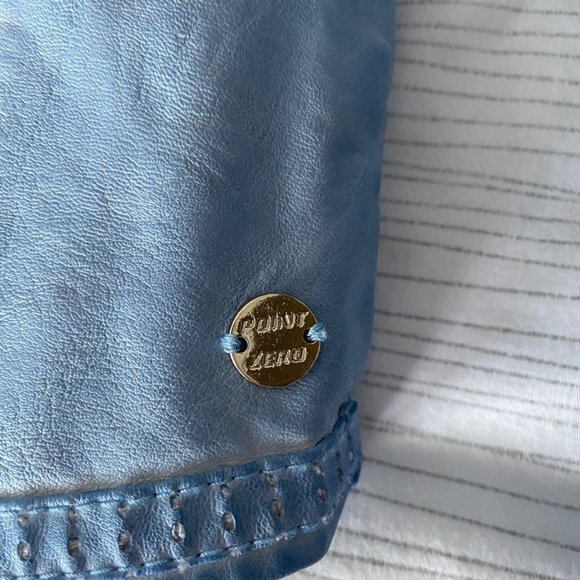Point Zero Vegan Leather Jacket Sky Blue Size L NWT - Picture 12 of 16